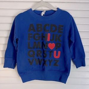 Baby Toddler Alphabet I Love You Crew Neck Sweatshirt